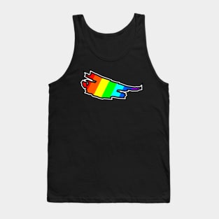 Saturna Island Silhouette in Colourful Rainbow Pattern - Bright Colours - Saturna Island Tank Top